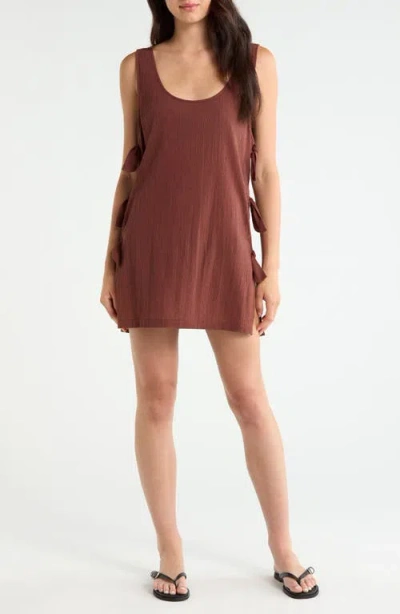 Sanctuary Side Tie A-line Cover-up Dress In Brown