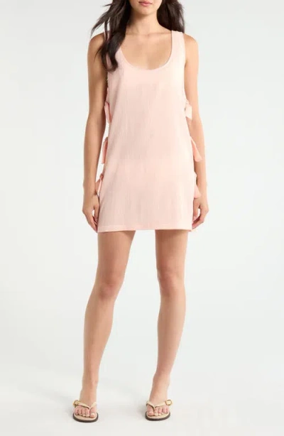 Sanctuary Side Tie A-line Cover-up Dress In Pink
