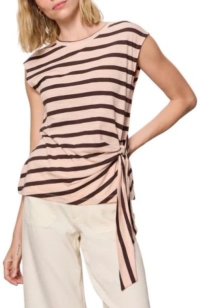 Sanctuary Side Tie Organic Cotton Blend T-shirt In Multi
