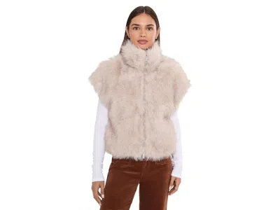 Sanctuary Silky Fur Vest Women's Coat Arctic Hare: Xl (us 14), Faux Fur/polyester In Neutral