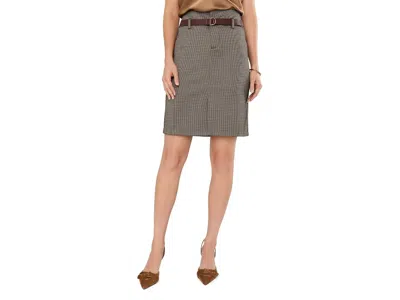Sanctuary Simone Skirt Women's Skirt Bone Micro Check: Md (us 8), Polyester/rayon/spandex In Gray