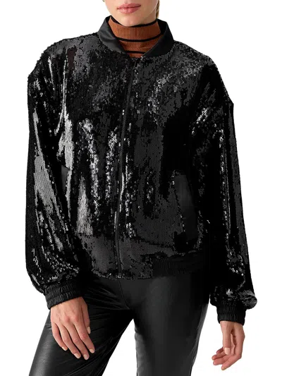 Sanctuary Sloan Sequined Bomber Jacket In Black