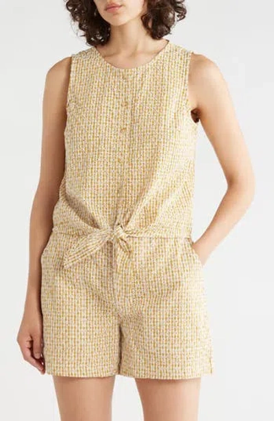 Sanctuary Socialize Eyelet Tie Hem Tank In Yellow