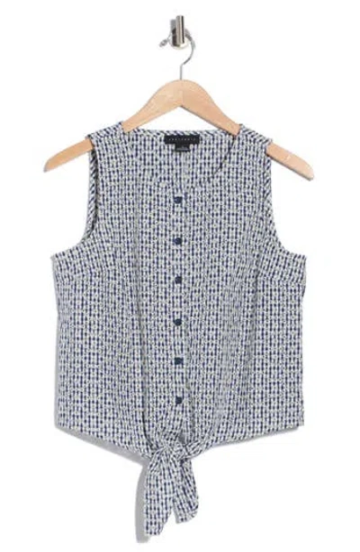 Sanctuary Socialize Eyelet Tie Hem Tank In Blue