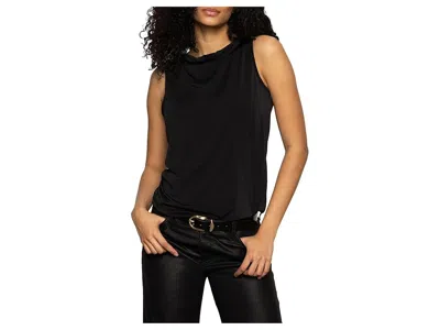 Sanctuary Soft Cowl Shell Sleeveless Top In Black