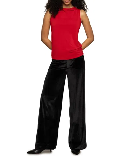 Sanctuary Soft Cowl Shell Blouse In Chery Lacquer In Red