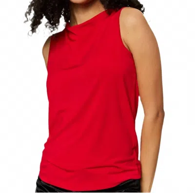 Sanctuary Soft Cowl Shell Sleeveless Top In Cherry Lacquer In Red