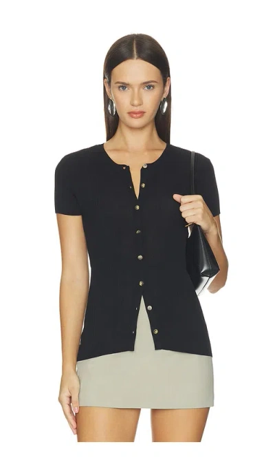 Sanctuary Soft Focus Ribbed Top In Black