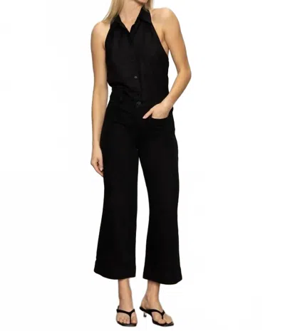 Sanctuary Soft Marine Wide Leg Standard Rise Crop Pants In Black