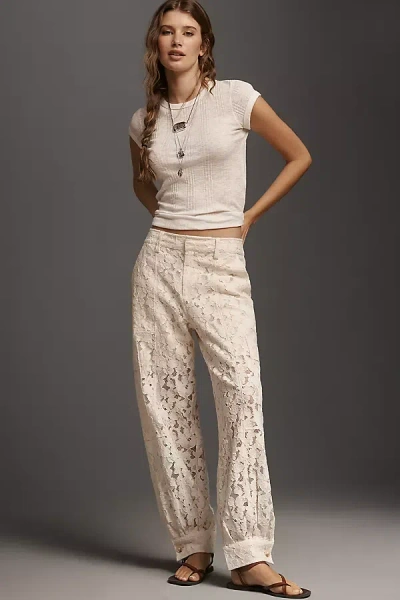Sanctuary Soft Volume Lace Pants In Neutral