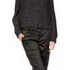 Sanctuary Sheer Volume Metallic Blouse In Black In Black