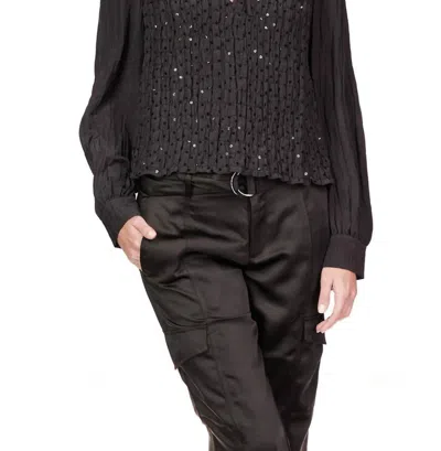 Sanctuary Softly Smocked Blouse In Black