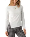 Sanctuary Something About Her Slub Crewneck Top In Chalk Heat