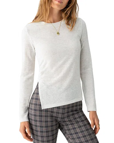 Sanctuary Something About Her Slub Crewneck Top In Chalk Heather