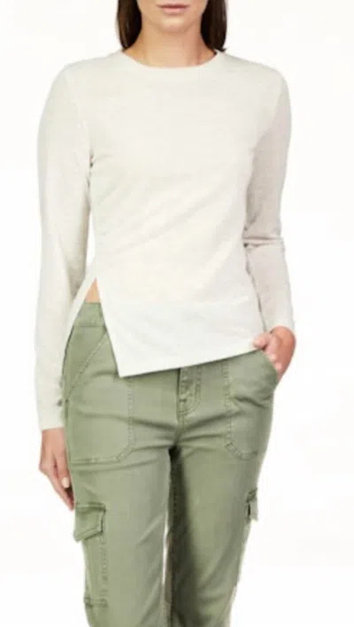 Sanctuary Something About Her Slub Crewneck Top In Chalk Heather