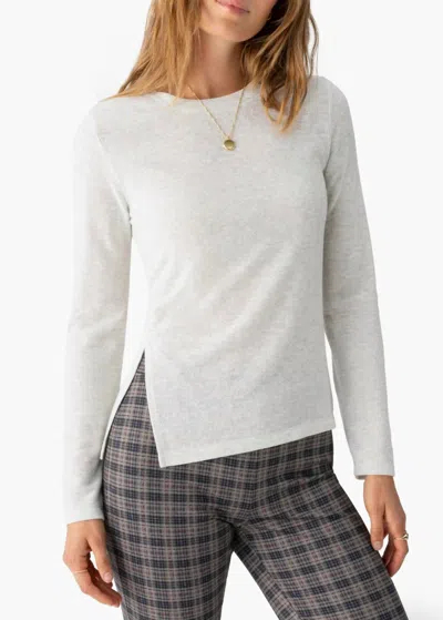 Sanctuary Something About Her Slub Crewneck Top In Chalk Heather