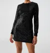 SANCTUARY SPARKLE HERE DRESS IN BLACK SEQUIN