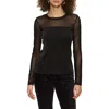 Sanctuary Sparkle Mesh Crewneck Top In Black