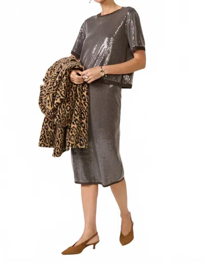 Sanctuary Sparkle Sequin Pencil Skirt In Ink In Gray