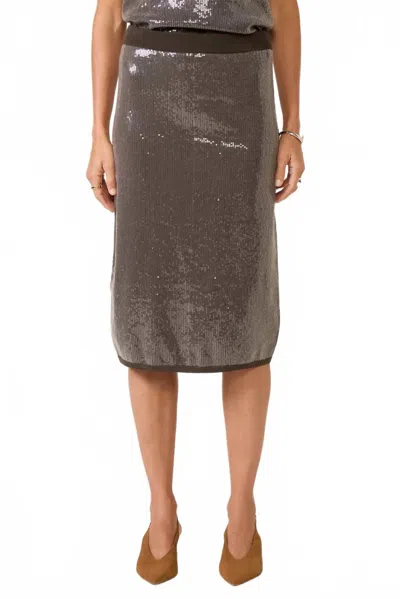 Sanctuary Sparkle Sequin Pencil Skirt In Ink In Brown