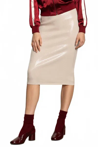 Sanctuary Sparkle Sequin Pencil Skirt In Mother Of Pearl In White