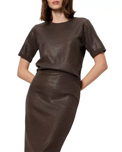 Sanctuary Sparkle Sequin Sweater In Ink In Brown