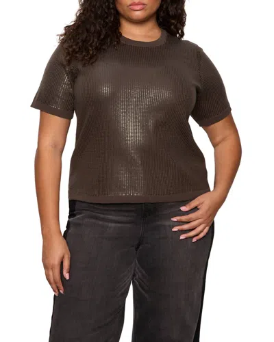 Sanctuary Sparkle Sequin Sweater In Ink In Brown