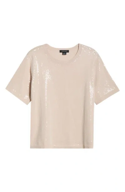 Sanctuary Sparkle Short Sleeve Sequin Sweater In Neutral