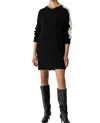Sanctuary Speedway Crewneck Sweater Dress In Black Milk Toasted Almond In Multi