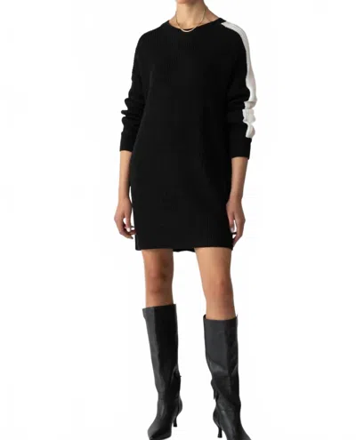 Sanctuary Speedway Crewneck Sweater Dress In Black Milk Toasted Almond In Multi