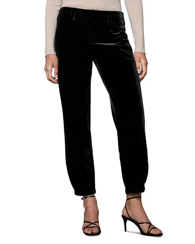 Sanctuary Sphere High Rise Velvet Pants In Black