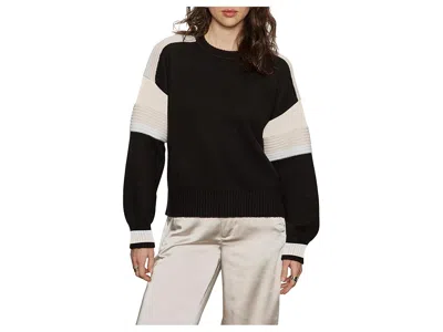 Sanctuary Sporty Stripe Crewneck In Black