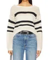 Sanctuary Sporty Stripe Knit Sweater In Beige In Multi