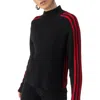 Sanctuary Mock-neck Sporty Stripe Sweater In Black Multi