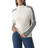 Sanctuary Sporty Stripe Mock Neck Sweater In Chalk In Chalk Multi