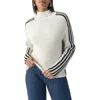 Sanctuary Sporty Stripe Mock Neck Sweater In Chalk In Chalk Multi