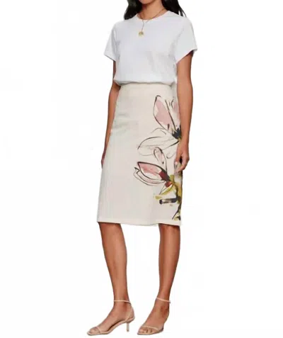 Sanctuary Spring Fleur Pencil Skirt In Floral In Neutral