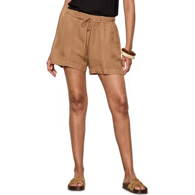 Sanctuary Spring Tide Belted Linen Blend Shorts In Brown