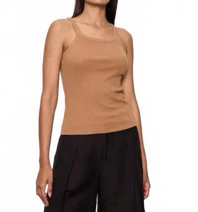 Sanctuary Sprinter Rib Tank In Toasted Coconut In Brown