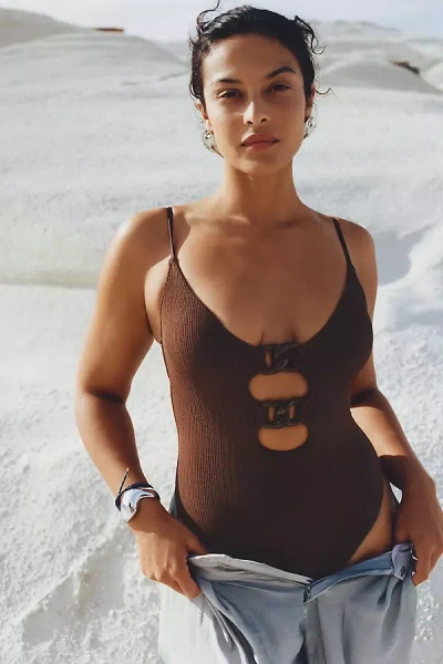 Sanctuary Stay Connected One-piece Swimsuit In Brown