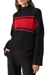 Sanctuary Stay Cozy Stripe Sweater In Black