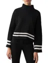 Sanctuary Stay Cozy Stripe Mock Neck Sweater In Black Toasted