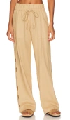 Sanctuary Stella Tie Waist Side Cutout Pants In True Khaki