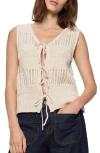 Sanctuary Still Cool Front Tie Sleeveless Sweater In Multi