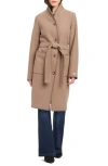 Sanctuary Stitched Double Face Coat In Brown