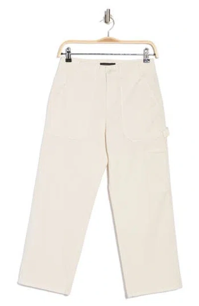 Sanctuary Stretch Cotton Crop Carpenter Pants In Dusk White