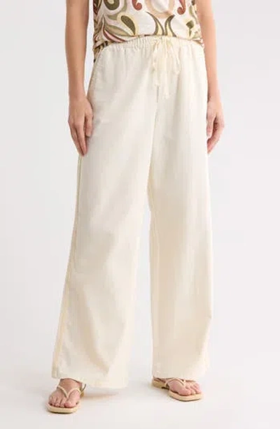 Sanctuary Stretch Cotton Trackies Pants In Moonstone White