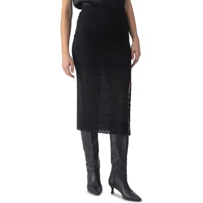 Sanctuary Stretch Lace Midi Skirt In Black