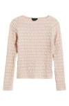 Sanctuary Stretch Mesh Boat Neck Top In Light Rose