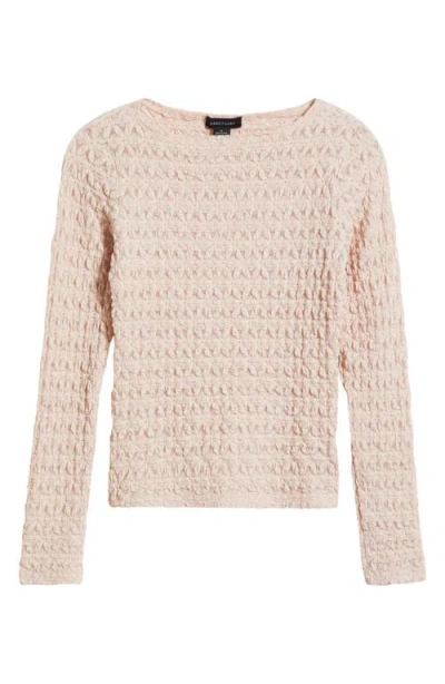 Sanctuary Stretch Mesh Boat Neck Top In Light Rose